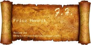 Fricz Henrik névjegykártya