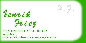 henrik fricz business card